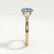 BLOSSOM - Round Blue Lab Diamond & Pear Lab Diamond 18k Rose Gold Trilogy Ring