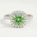 BLUSH - Round Green Lab Diamond 18k White Gold Petite Halo Ring