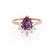 BALLET - Pear Alexandrite & Diamond Half Halo Tiara Ring 18k Rose Gold Engagement Ring Lily Arkwright