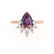 BALLET - Pear Alexandrite & Diamond Half Halo Tiara Ring 18k Rose Gold Engagement Ring Lily Arkwright