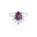 BALLET - Pear Alexandrite & Diamond Half Halo Tiara Ring 18k White Gold Engagement Ring Lily Arkwright
