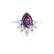 BALLET - Pear Alexandrite & Diamond Half Halo Tiara Ring 18k White Gold Engagement Ring Lily Arkwright