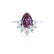 BALLET - Pear Alexandrite & Diamond Half Halo Tiara Ring Platinum 950 Engagement Ring Lily Arkwright