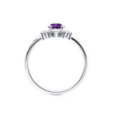 BALLET - Pear Alexandrite & Diamond Half Halo Tiara Ring 18k White Gold Engagement Ring Lily Arkwright