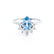 BALLET - Pear Aqua Spinel & Diamond Half Halo Tiara Ring 18k White Gold Engagement Ring Lily Arkwright