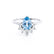 BALLET - Pear Aqua Spinel & Diamond Half Halo Tiara Ring Platinum 950 Engagement Ring Lily Arkwright