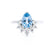 BALLET - Pear Aqua Spinel & Diamond Half Halo Tiara Ring 18k White Gold Engagement Ring Lily Arkwright