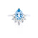 BALLET - Pear Aqua Spinel & Diamond Half Halo Tiara Ring Platinum 950 Engagement Ring Lily Arkwright