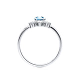 BALLET - Pear Aqua Spinel & Diamond Half Halo Tiara Ring 18k White Gold Engagement Ring Lily Arkwright
