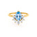 BALLET - Pear Aqua Spinel & Diamond Half Halo Tiara Ring 18k Yellow Gold Engagement Ring Lily Arkwright