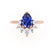 BALLET - Pear Blue Sapphire & Diamond Half Halo Tiara Ring 18k Rose Gold Engagement Ring Lily Arkwright
