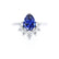 BALLET - Pear Blue Sapphire & Diamond Half Halo Tiara Ring 18k White Gold Engagement Ring Lily Arkwright
