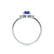 BALLET - Pear Blue Sapphire & Diamond Half Halo Tiara Ring 18k White Gold Engagement Ring Lily Arkwright