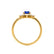 BALLET - Pear Blue Sapphire & Diamond Half Halo Tiara Ring 18k Yellow Gold Engagement Ring Lily Arkwright