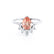 BALLET - Pear Champagne Sapphire & Diamond Half Halo Tiara Ring 18k White Gold Engagement Ring Lily Arkwright