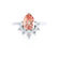 BALLET - Pear Champagne Sapphire & Diamond Half Halo Tiara Ring 18k White Gold Engagement Ring Lily Arkwright