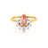 BALLET - Pear Champagne Sapphire & Diamond Half Halo Tiara Ring 18k Yellow Gold Engagement Ring Lily Arkwright