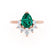 BALLET - Pear Emerald & Diamond Half Halo Tiara Ring 18k Rose Gold Engagement Ring Lily Arkwright