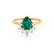 BALLET - Pear Emerald & Diamond Half Halo Tiara Ring 18k Yellow Gold Engagement Ring Lily Arkwright