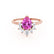 BALLET - Pear Pink Sapphire & Diamond Half Halo Tiara Ring 18k Rose Gold Engagement Ring Lily Arkwright