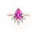 BALLET - Pear Pink Sapphire & Diamond Half Halo Tiara Ring 18k Rose Gold Engagement Ring Lily Arkwright