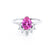 BALLET - Pear Pink Sapphire & Diamond Half Halo Tiara Ring Platinum 950 Engagement Ring Lily Arkwright