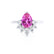 BALLET - Pear Pink Sapphire & Diamond Half Halo Tiara Ring 18k White Gold Engagement Ring Lily Arkwright