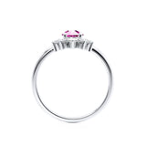 BALLET - Pear Pink Sapphire & Diamond Half Halo Tiara Ring 18k White Gold Engagement Ring Lily Arkwright