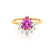BALLET - Pear Pink Sapphire & Diamond Half Halo Tiara Ring 18k Yellow Gold Engagement Ring Lily Arkwright