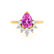 BALLET - Pear Pink Sapphire & Diamond Half Halo Tiara Ring 18k Yellow Gold Engagement Ring Lily Arkwright