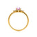 BALLET - Pear Pink Sapphire & Diamond Half Halo Tiara Ring 18k Yellow Gold Engagement Ring Lily Arkwright