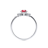 BALLET - Pear Ruby & Diamond Half Halo Tiara Ring Platinum 950 Engagement Ring Lily Arkwright