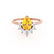 BALLET - Pear Yellow Sapphire & Diamond Half Halo Tiara Ring 18k Rose Gold Engagement Ring Lily Arkwright