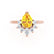 BALLET - Pear Yellow Sapphire & Diamond Half Halo Tiara Ring 18k Rose Gold Engagement Ring Lily Arkwright