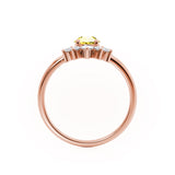 BALLET - Pear Yellow Sapphire & Diamond Half Halo Tiara Ring 18k Rose Gold Engagement Ring Lily Arkwright