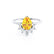 BALLET - Pear Yellow Sapphire & Diamond Half Halo Tiara Ring 18k White Gold Engagement Ring Lily Arkwright