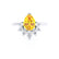 BALLET - Pear Yellow Sapphire & Diamond Half Halo Tiara Ring 18k White Gold Engagement Ring Lily Arkwright