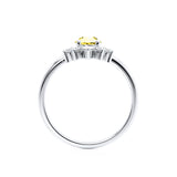 BALLET - Pear Yellow Sapphire & Diamond Half Halo Tiara Ring Platinum 950 Engagement Ring Lily Arkwright