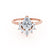 BALLET - Pear Moissanite & Diamond Half Halo Tiara Ring 18k Rose Gold Engagement Ring Lily Arkwright