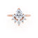 BALLET - Pear Moissanite & Diamond Half Halo Tiara Ring 18k Rose Gold Engagement Ring Lily Arkwright