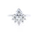 BALLET - Pear Moissanite & Diamond Half Halo Tiara Ring 950 Platinum Engagement Ring Lily Arkwright