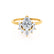 BALLET - Pear Moissanite & Diamond Half Halo Tiara Ring 18k Yellow Gold Engagement Ring Lily Arkwright
