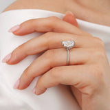 Lulu 3.59ct Elongated Cushion Cut E Colour Natural Diamond 950 Platinum Solitaire Engagement Ring Lily Arkwright