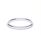 Women's Plain Wedding Band Bevelled Edge Profile 18k White Gold Wedding Bands Lily Arkwright