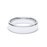 - Ready to Ship 5mm Bevelled Edge Profile Wedding Ring Platinum 950