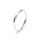 Women's Plain Wedding Band Bevelled Edge Profile 18k White Gold Wedding Bands Lily Arkwright