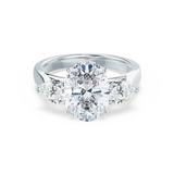 BLOSSOM - Oval Lab Diamond & Pear Lab Diamond 950 Platinum Trilogy Ring