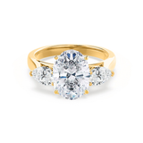 BLOSSOM - Oval Lab Diamond & Pear Lab Diamond 18k Yellow Gold Trilogy Ring