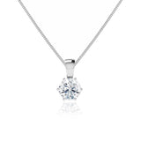 BRIGITTA - Round Lab Diamond 6 Claw Lotus Leaf Pendant 950 Platinum Pendant Lily Arkwright