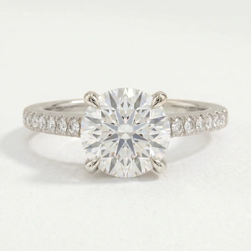 CATALINA - Ready to Ship 0.30ct Round Lab Diamond Platinum Shoulder Set Ring